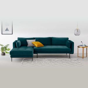 Sofá Esquinero con Chaise Longue a la Izquierda Harlow Yolodecoro Azul