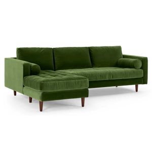 Sofá Esquinero con Chaise Longue a la Izquierda Scott Yolodecoro Verde Hierba