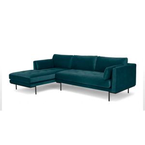 Sofá Esquinero con Chaise Longue a la Izquierda Harlow Yolodecoro Azul