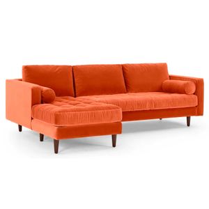 Sofá Esquinero con Chaise Longue a la Izquierda Scott Yolodecoro Naranja Tostado