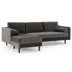 Sofá Esquinero con Chaise Longue a la Izquierda Scott Yolodecoro Gris Hormigón