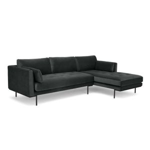 Sofá Esquinero con Chaise Longue a la Derecha Harlow Yolodecoro Gris Medianoche