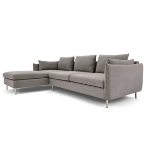 Sofá Esquinero con Chaise Longue a la Izquierda Vento Yolodecoro Gris Manhattan