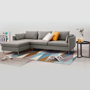 Sofá Esquinero con Chaise Longue a la Izquierda Vento Yolodecoro Gris Manhattan