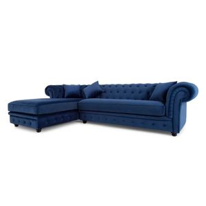 Sofá Esquinero con Chaise Longue a la Izquierda Branagh Yolodecoro Azul Electrico