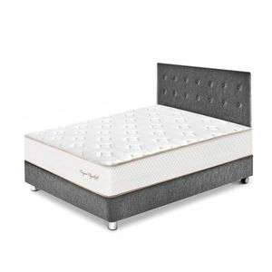 Juego de Dormitorio Paraíso Royal Elizabeth 2 Plazas Acero + 2 almohadas viscoelásticas + protector
