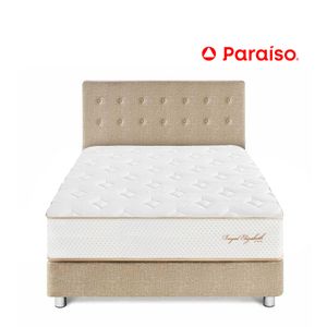 Juego de Dormitorio Paraíso Royal Elizabeth 2 Plazas Champagne + 2 almohadas viscoelásticas + protector