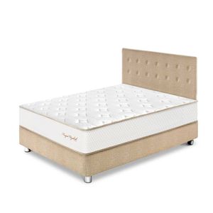 Juego de Dormitorio Paraíso Royal Elizabeth 2 Plazas Champagne + 2 almohadas viscoelásticas + protector