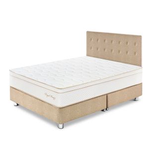 Juego de Dormitorio Paraíso Royal Prince King Champagne + 2 almohadas viscoelásticas + protector