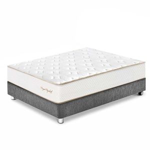 Cama Paraíso Royal Elizabeth 1.5 Plazas Gris + 1 almohada viscoelástica + protector