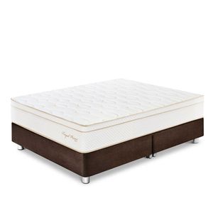 Cama Paraíso Royal Prince King Chocolate + 2 almohadas viscoelásticas + protector