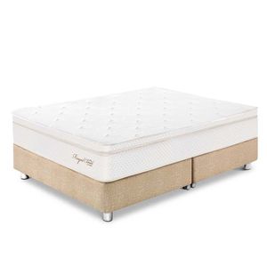 Cama Paraíso Royal Cloud King Champagne + 2 almohadas viscoelásticas + protector