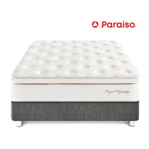 Cama Paraíso Royal Dynasty Queen Acero + 2 almohadas viscoelásticas + protector