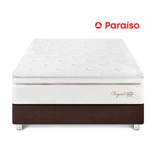 Cama Paraíso Royal Cloud Queen Chocolate + 2 almohadas viscoelásticas + protector