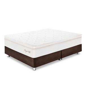 Cama Paraíso Royal Cloud Queen Chocolate + 2 almohadas viscoelásticas + protector