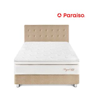 Juego de Dormitorio Paraíso Royal Cloud 2 Plazas Champagne + 2 almohadas viscoelásticas + protector