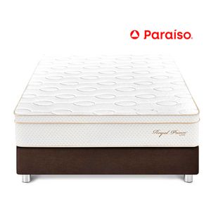 Cama Paraíso Royal Prince Queen Chocolate + 2 almohadas viscoelásticas + protector