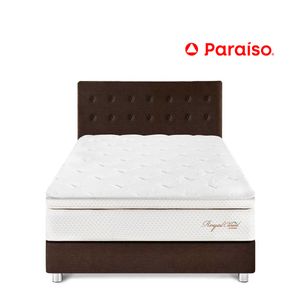 Juego de Dormitorio Paraíso Royal Cloud Queen Chocolate + 2 almohadas viscoelásticas + protector