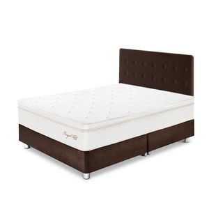 Juego de Dormitorio Paraíso Royal Cloud Queen Chocolate + 2 almohadas viscoelásticas + protector