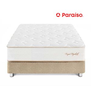 Cama Paraíso Royal Elizabeth 1.5 Plazas Champagne + 1 almohada viscoelástica + protector