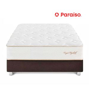 Cama Paraíso Royal Elizabeth 1.5 Plazas Chocolate + 1 almohada viscoelástica + protector