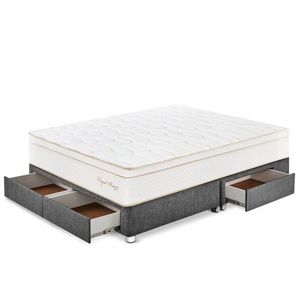 Cama Royal Prince con Cajones King + 2 almohadas viscoelásticas + protector