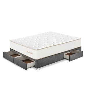 Cama Royal Elizabeth con cajones 2 Plazas + 2 almohadas viscoelásticas + protector