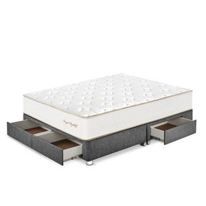 Cama Royal Elizabeth con cajones Queen + 2 almohadas viscoelásticas + protector