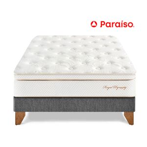 Cama Paraiso 1.5 Plazas Europea Royal Dynasty Acero + 1 almohada viscoelástica + protector