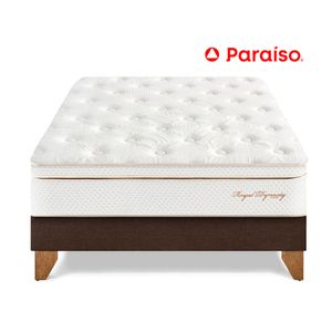 Cama Paraiso King Europea Royal Dynasty Chocolate + 2 almohadas viscoelásticas + protector