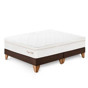Cama Paraiso King Europea Royal Cloud Chocolate + 2 almohadas viscoelásticas + protector