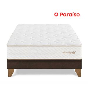 Cama Europea Royal Elizabeth king - Chocolate + 2 almohadas viscoelásticas + protector