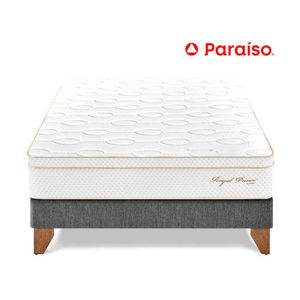 Cama Europea Royal Prince 2 Plazas - Acero + 2 almohadas viscoelásticas + protector