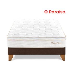 Cama Europea Royal Prince 2 Plazas - Chocolate + 2 almohadas viscoelásticas + protector