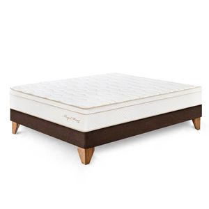 Cama Europea Royal Prince 2 Plazas - Chocolate + 2 almohadas viscoelásticas + protector