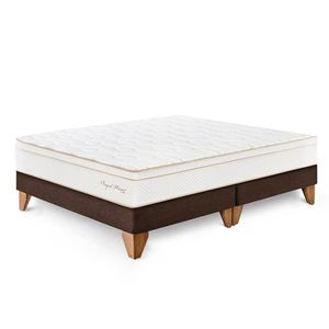 Cama Europea Royal Prince Queen - Chocolate + 2 almohadas viscoelásticas + protector