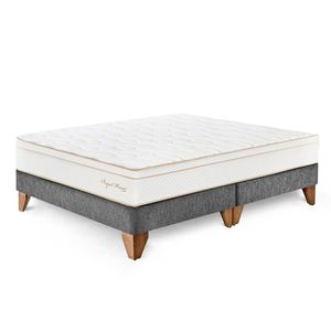 Cama Europea Royal Prince Queen - Acero + 2 almohadas viscoelásticas + protector