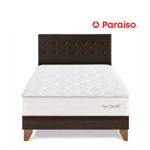 Dormitorio Europeo Royal Elizabeth 2 Plazas Chocolate + 2 almohadas viscoelásticas + protector