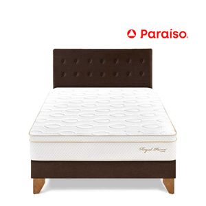 Dormitorio Europeo Royal Prince King Chocolate + 2 almohadas viscoelásticas + protector