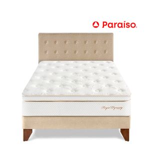 Dormitorio Europeo Royal Dynasty 2 Plazas Champagne + 2 almohadas viscoelásticas + protector