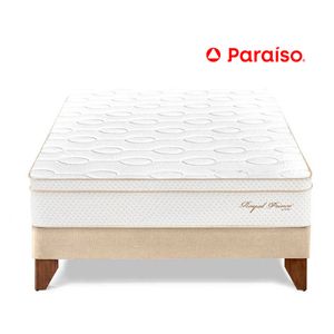 Cama Europea Royal Prince 2 Plazas Champagne + 2 almohadas viscoelásticas + protector