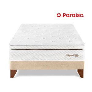 Cama Europea Royal Cloud Queen Champagne + 2 almohadas viscoelásticas + protector