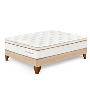 Cama Europea Royal Dynasty 1.5 Plazas Champagne + 1 almohada viscoelástica + protector