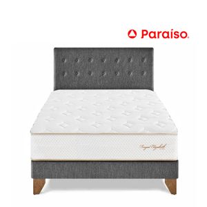 Dormitorio Europeo Royal Elizabeth King Gris + 2 almohadas viscoelásticas + protector