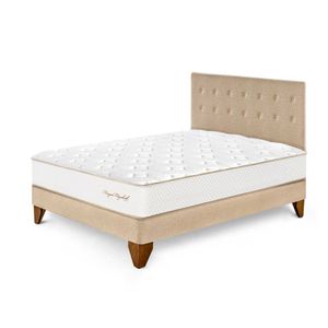 Dormitorio Europeo Royal Elizabeth 2 Plazas Champagne + 2 almohadas viscoelásticas + protector