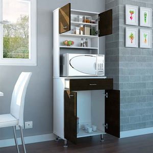 Mueble Alacena de Cocina Kitchen 60cm Melamina Blanco/Wengue Tuhome