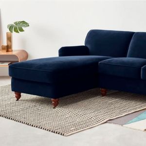Sofá Esquinero con Chaise Longue a la Izquierda Orson Yolodecoro Azul Tinta
