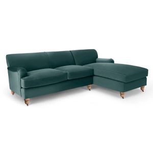 Sofá Esquinero con Chaise Longue a la Derecha Orson Yolodecoro Verde Marino