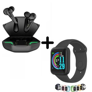 Promo Audifonos Bluetooth  X15 PRO + Smartwatch D20 Pro Negro