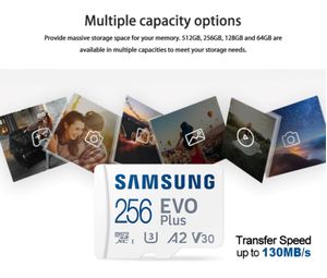 Memoria MicroSD Samsung 256GB EVO Plus 130MBs UHS-I Class10 U3 4K